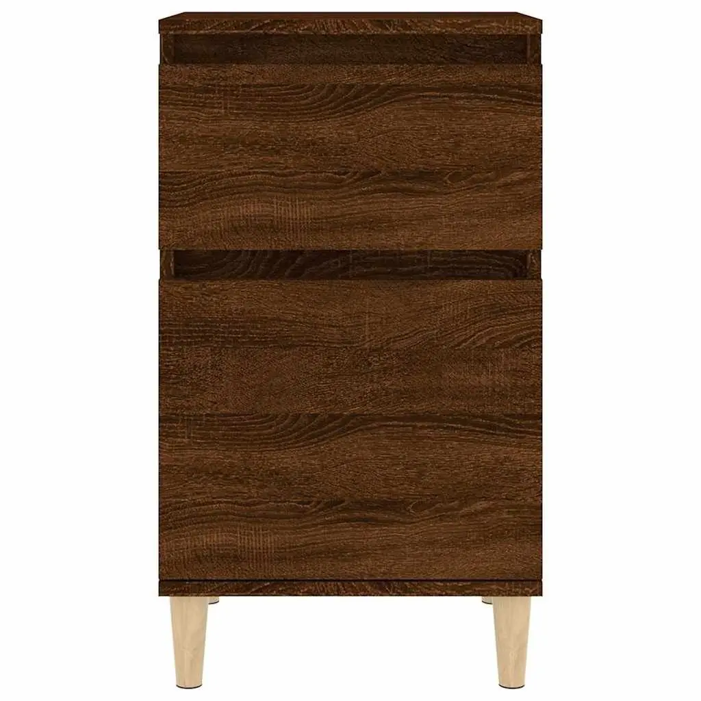 Bedside Table Brown Oak Storage Nightstand 40x35x70cm
