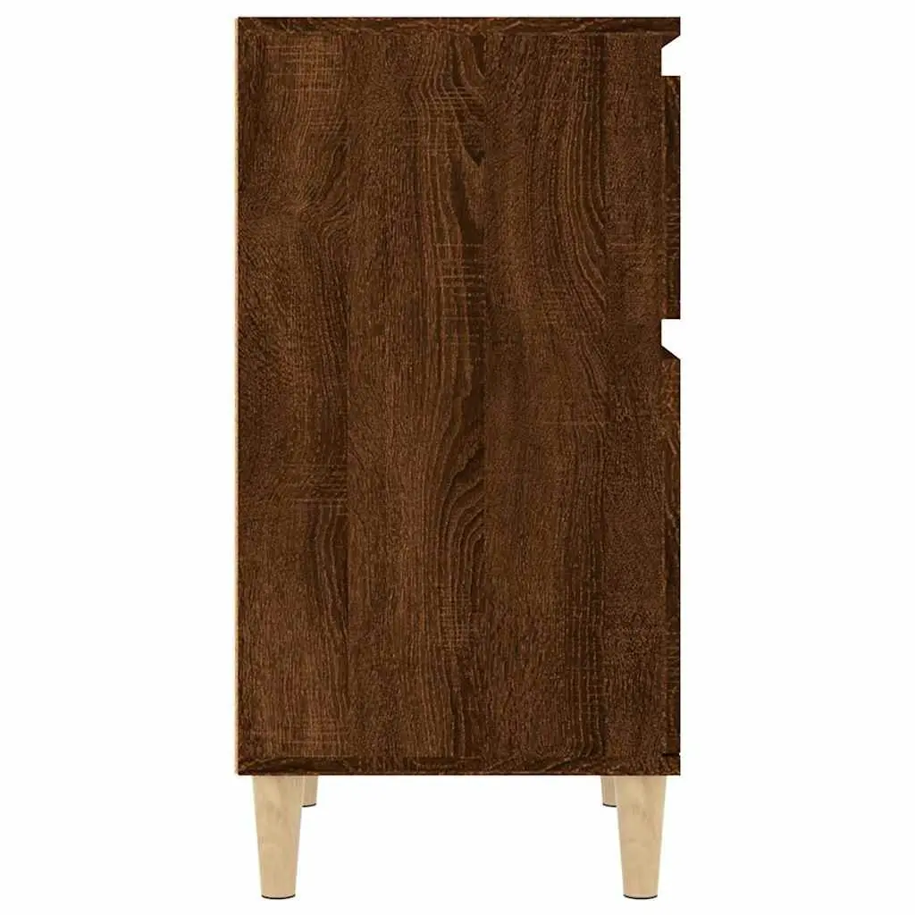 Bedside Table Brown Oak Storage Nightstand 40x35x70cm