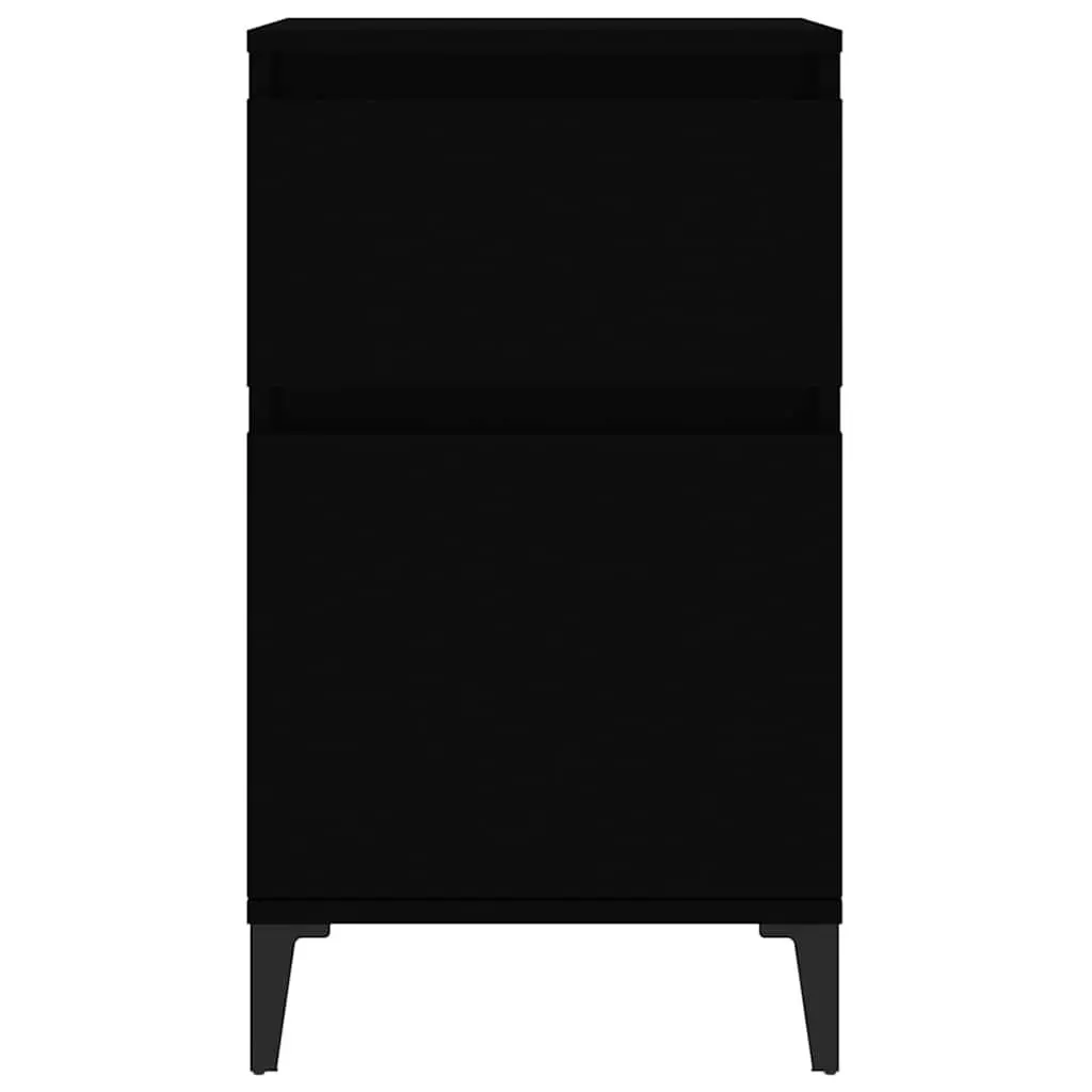 Bedside Cabinets Black Storage 40x35x70 cm Set of 2