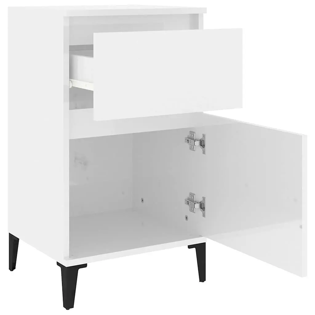 Bedside Cabinets White 40x35x70 cm 2 Piece Storage Nightstand Furniture
