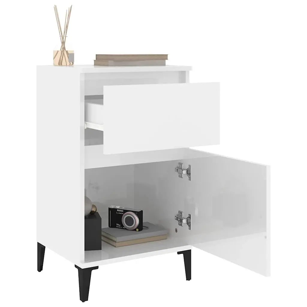 Bedside Cabinets White 40x35x70 cm 2 Piece Storage Nightstand Furniture