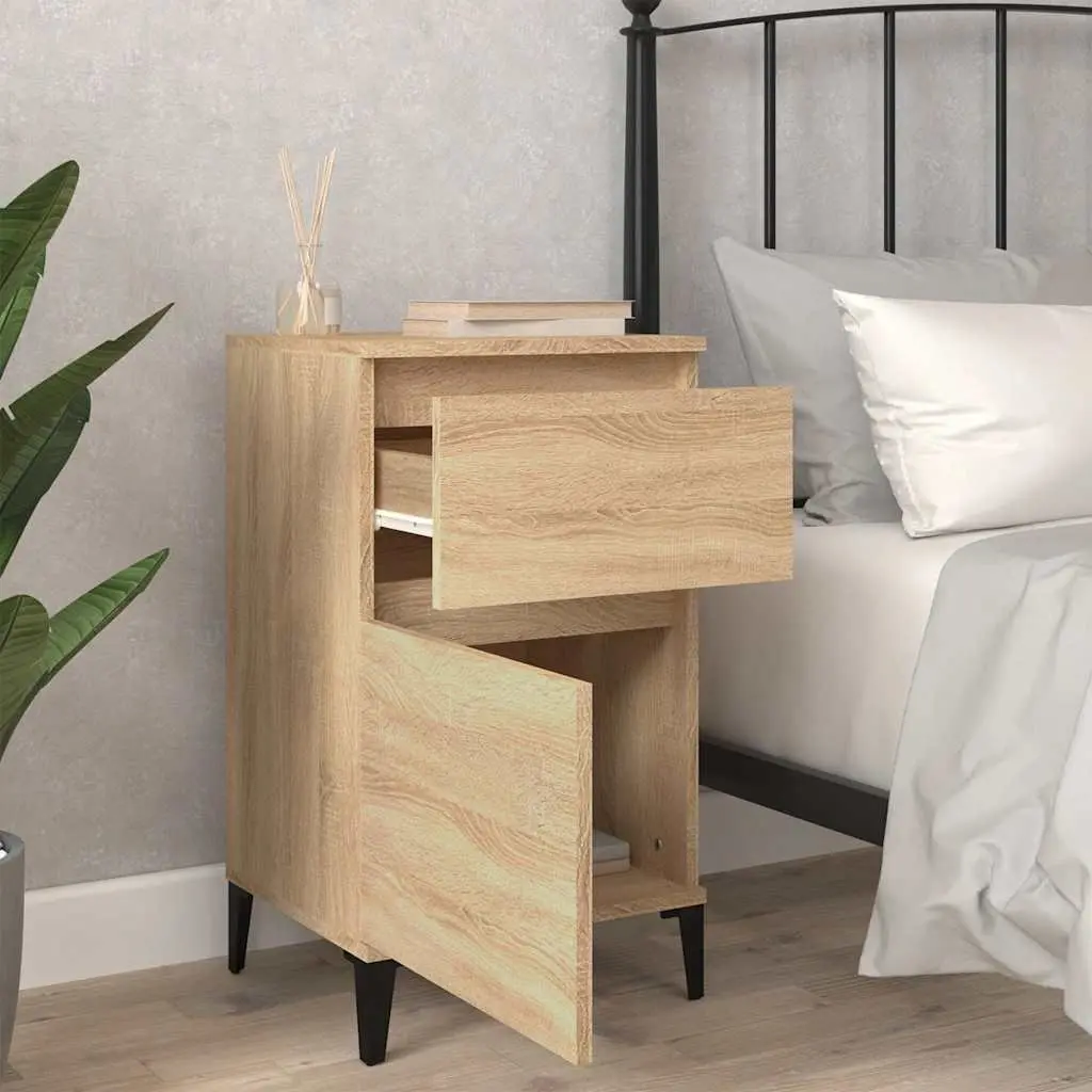 Bedside Cabinets Brown Storage Nightstand Organiser 40x35x70 cm Set of 2