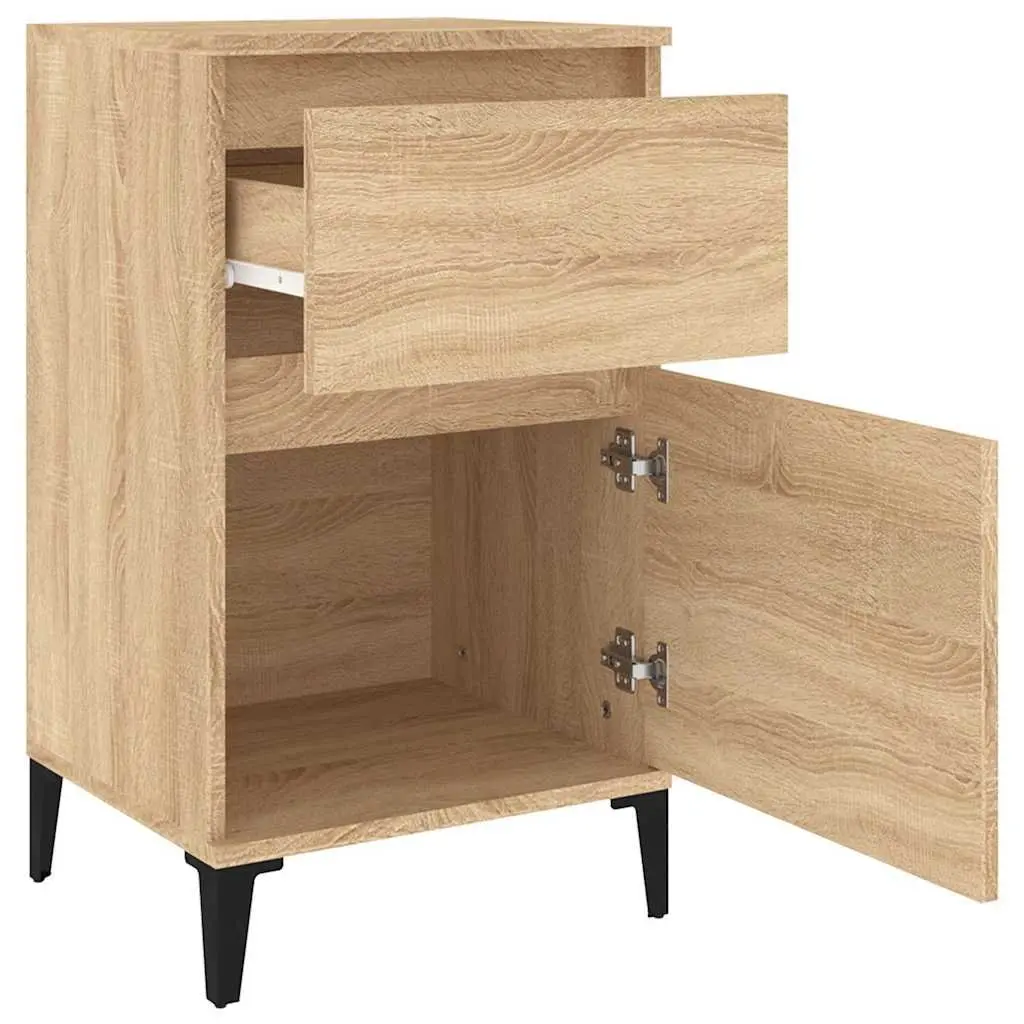 Bedside Cabinets Brown Storage Nightstand Organiser 40x35x70 cm Set of 2