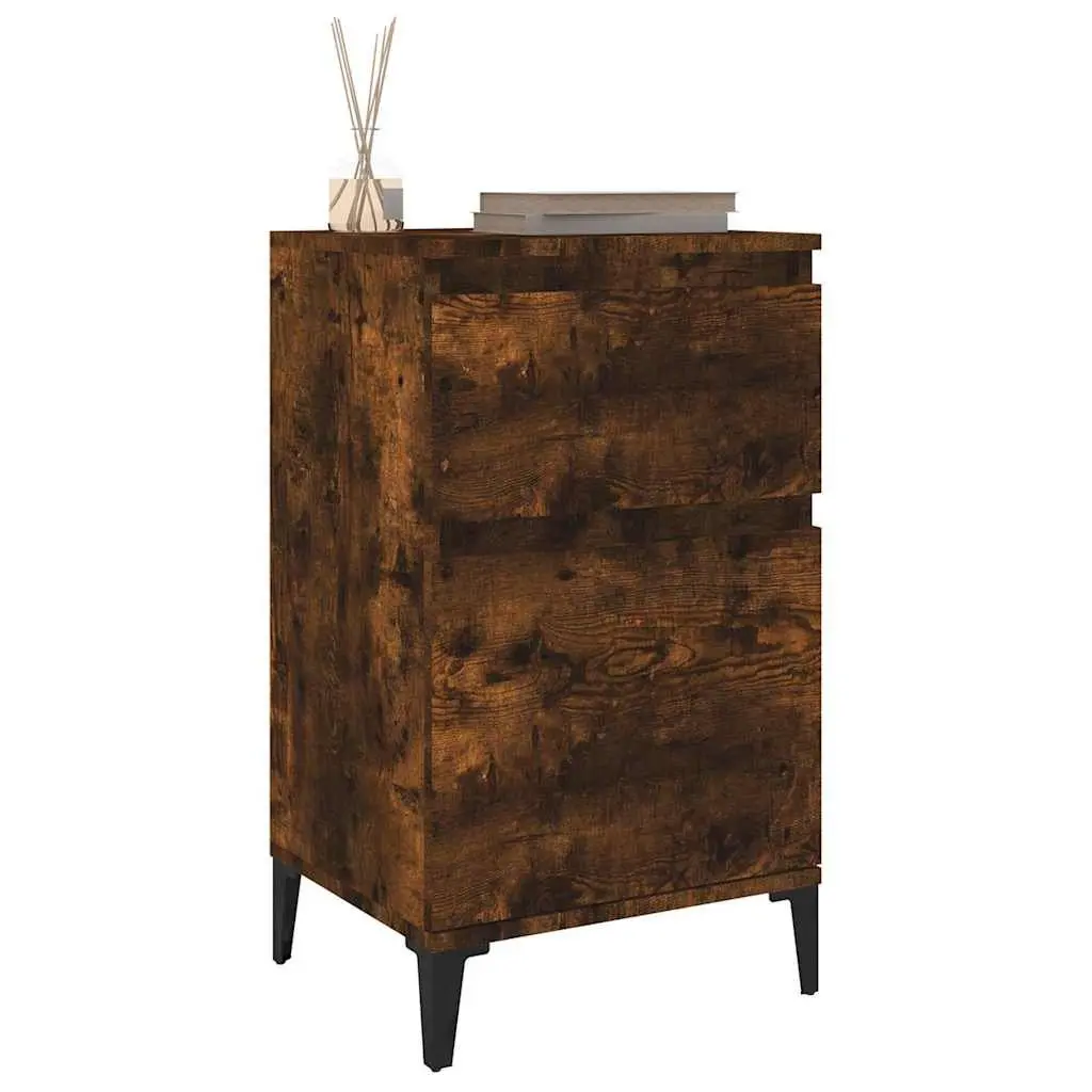 Bedside Cabinets Brown 2 Piece Storage Nightstand 40x35x70 cm