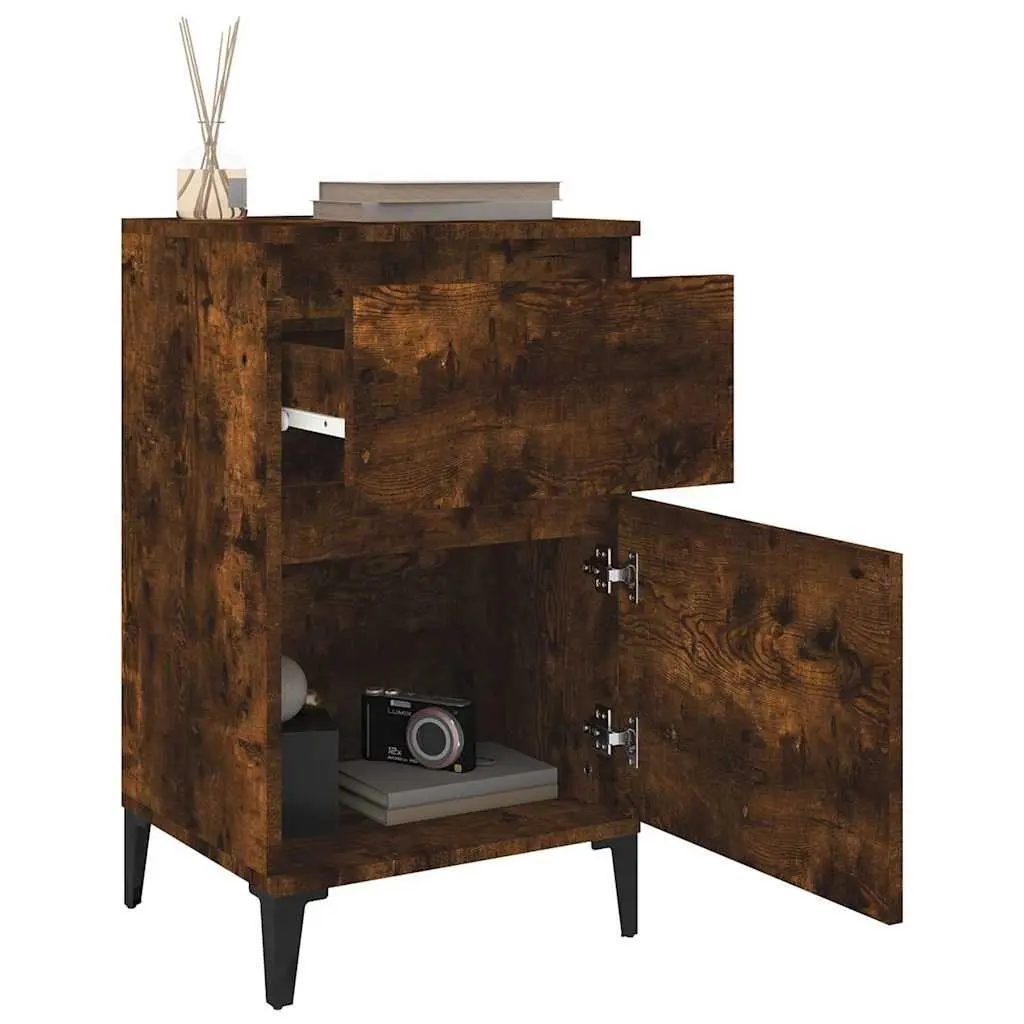 Bedside Cabinets Brown 2 Piece Storage Nightstand 40x35x70 cm