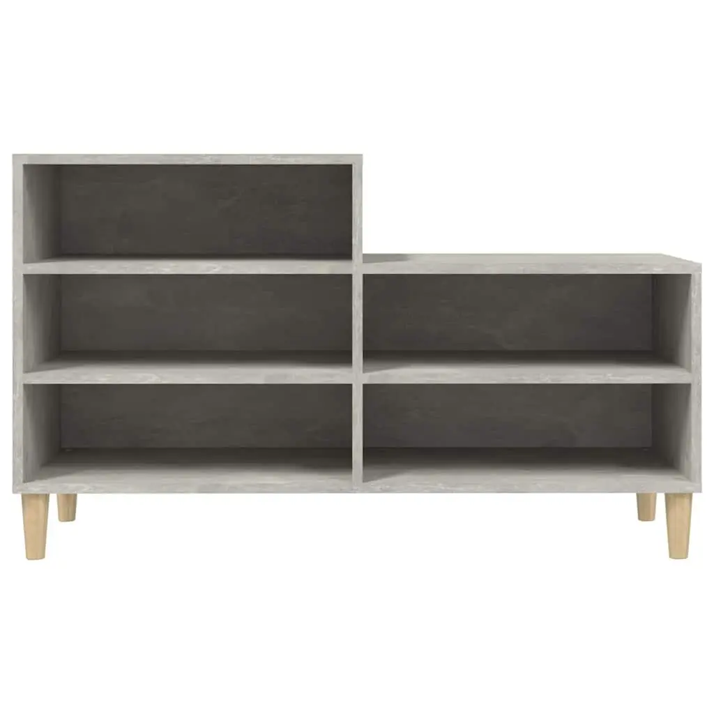Shoe Cabinet Grey Storage Organiser Engineered Wood 5 Compartments