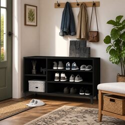 Shoe Cabinet in Black with 102x36x60 cm Dimensions