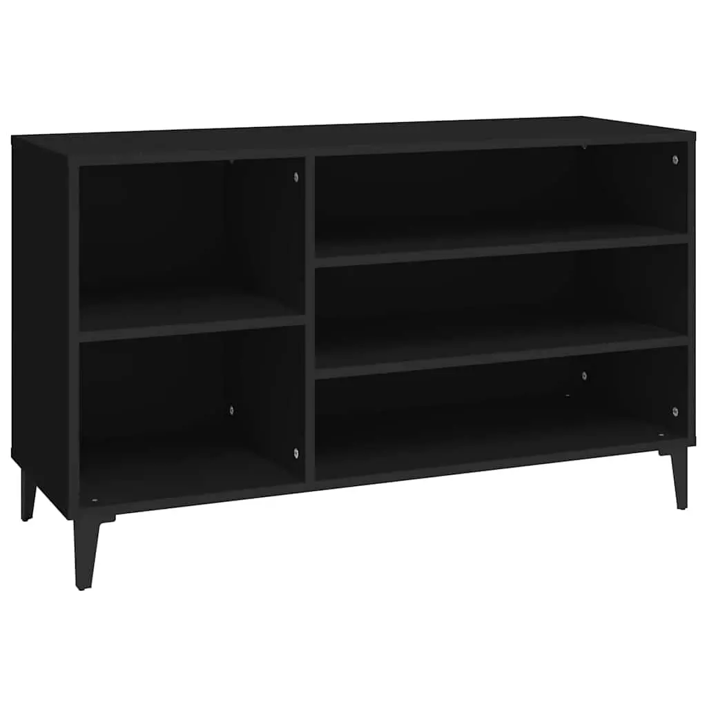 Shoe Cabinet Black Engineered Wood 102x36x60 cm Storage Organiser