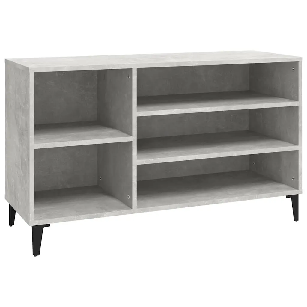Shoe Cabinet Grey Engineered Wood Storage Organiser Hall Bench Compartments