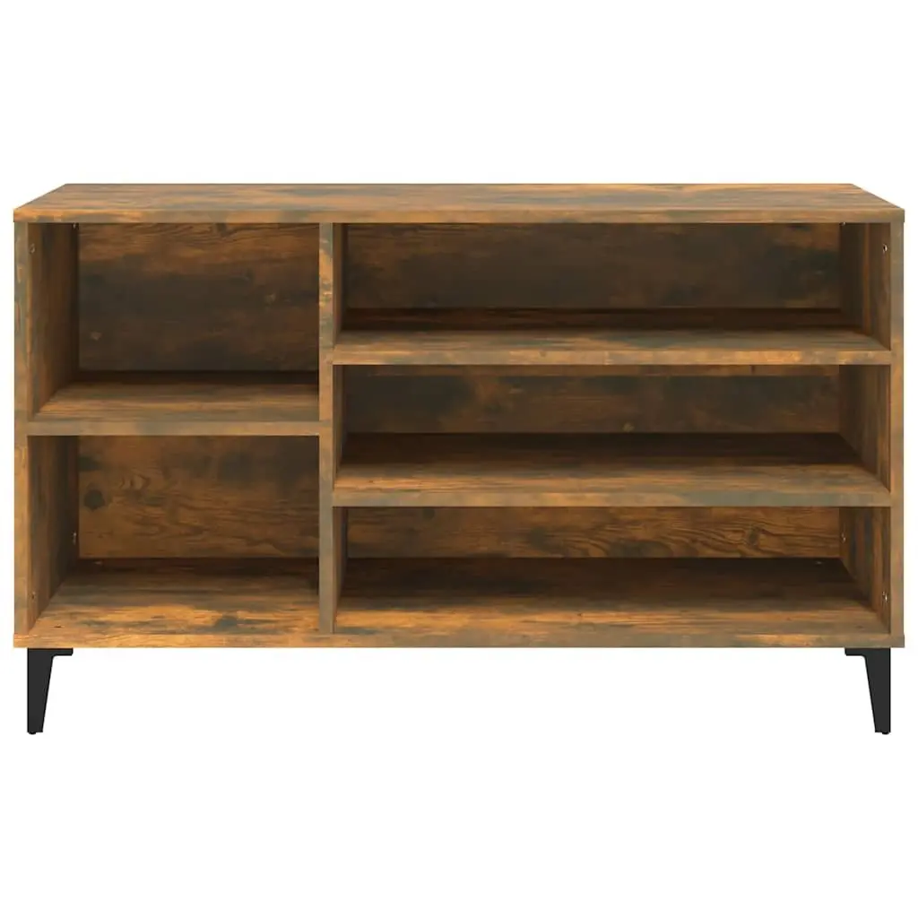 Shoe Cabinet Brown Engineered Wood Storage Organiser 102 x 36 x 60 cm