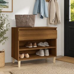 Your Friendly Shoe Cabinet: Brown Oak Storage Solution