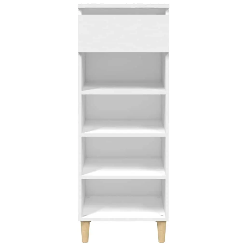 Shoe Cabinet Storage Organiser White 40x36x105cm Engineered Wood 4 Shelf Drawer
