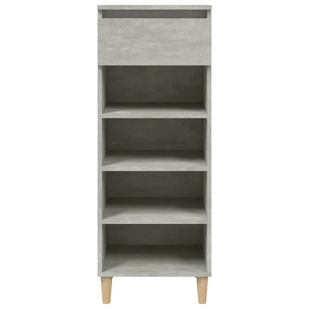 Shoe Cabinet Storage Organiser Grey Wooden 4 Shelves 1 Drawer