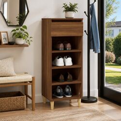 Friendly Brown Oak Shoe Cabinet for Your Footwear