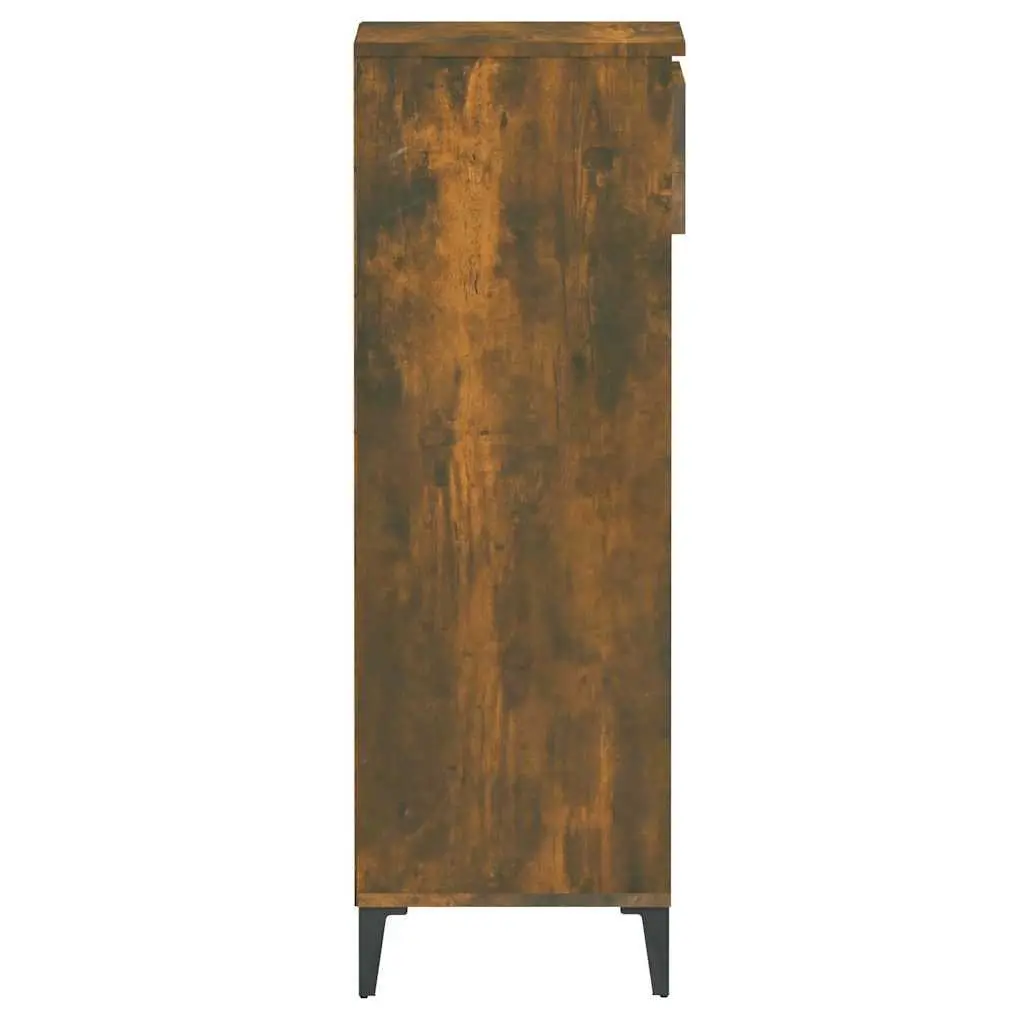 Shoe Rack Storage Cabinet Engineered Wood Smoked Oak Brown 40x36x105cm