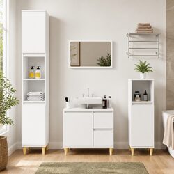 Your Friendly White Bathroom Cabinet with Storage Options