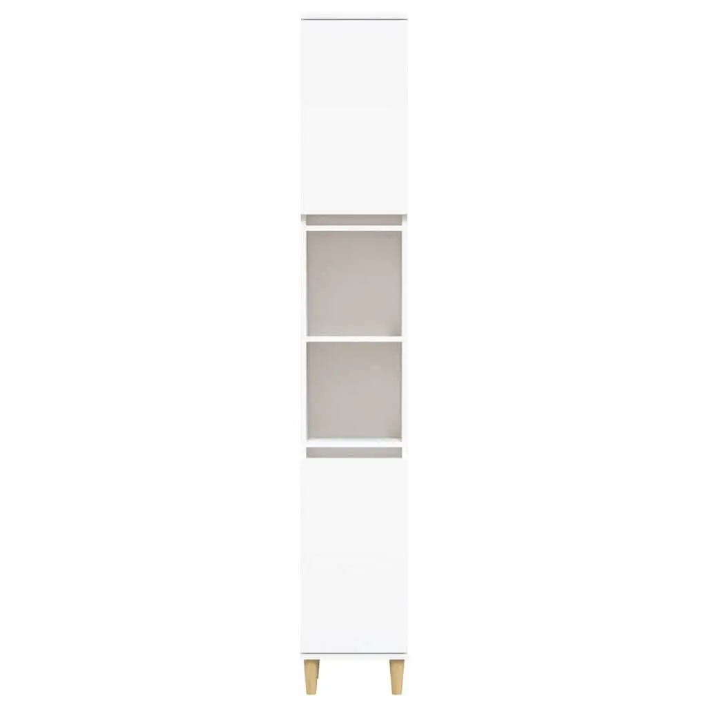 Bathroom Vanity Cabinet White Storage Unit 6 Compartments 2 Doors Engineered