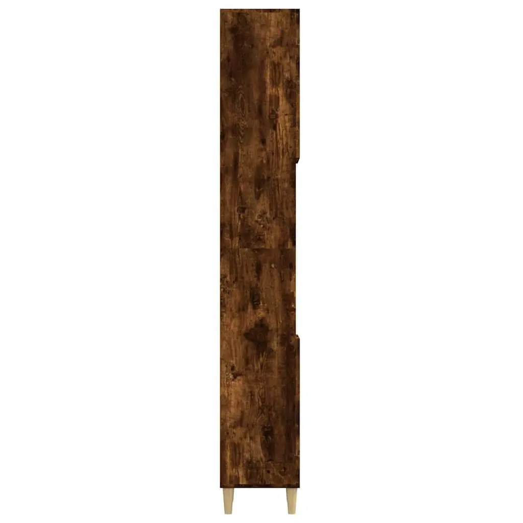 Bathroom Vanity Cabinet Storage Unit Engineered Wood Brown 30x30x190 cm