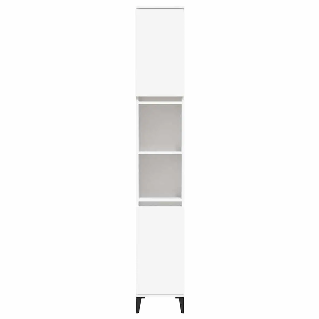 Bathroom Cabinet White Engineered Wood 30x30x190 cm