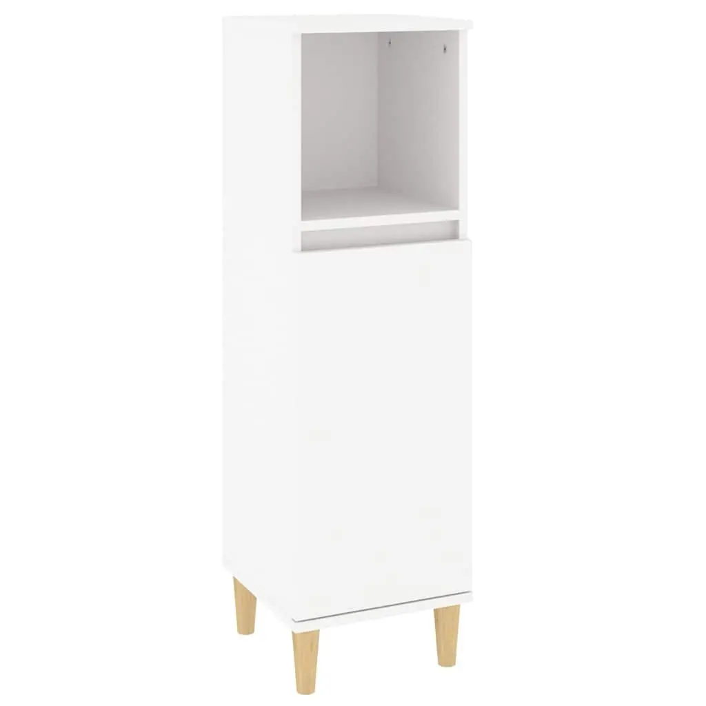 Bathroom Cabinet White Engineered Wood Storage Cupboard 30x30x100cm
