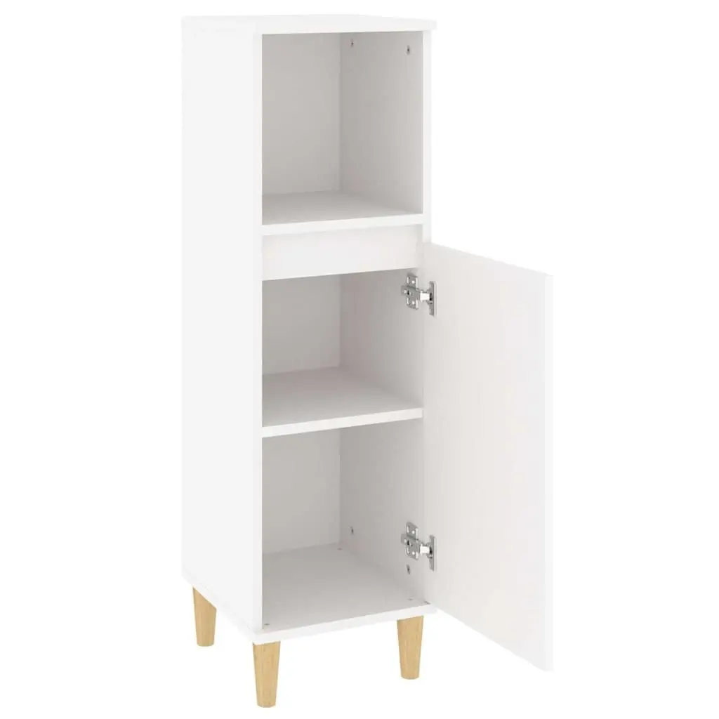Bathroom Cabinet White Engineered Wood Storage Cupboard 30x30x100cm