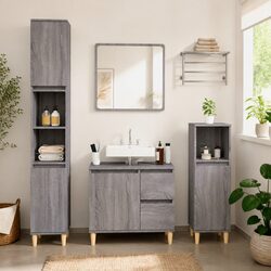 Your Friendly Bathroom Cabinet - Grey Sonoma 30x30x100 cm