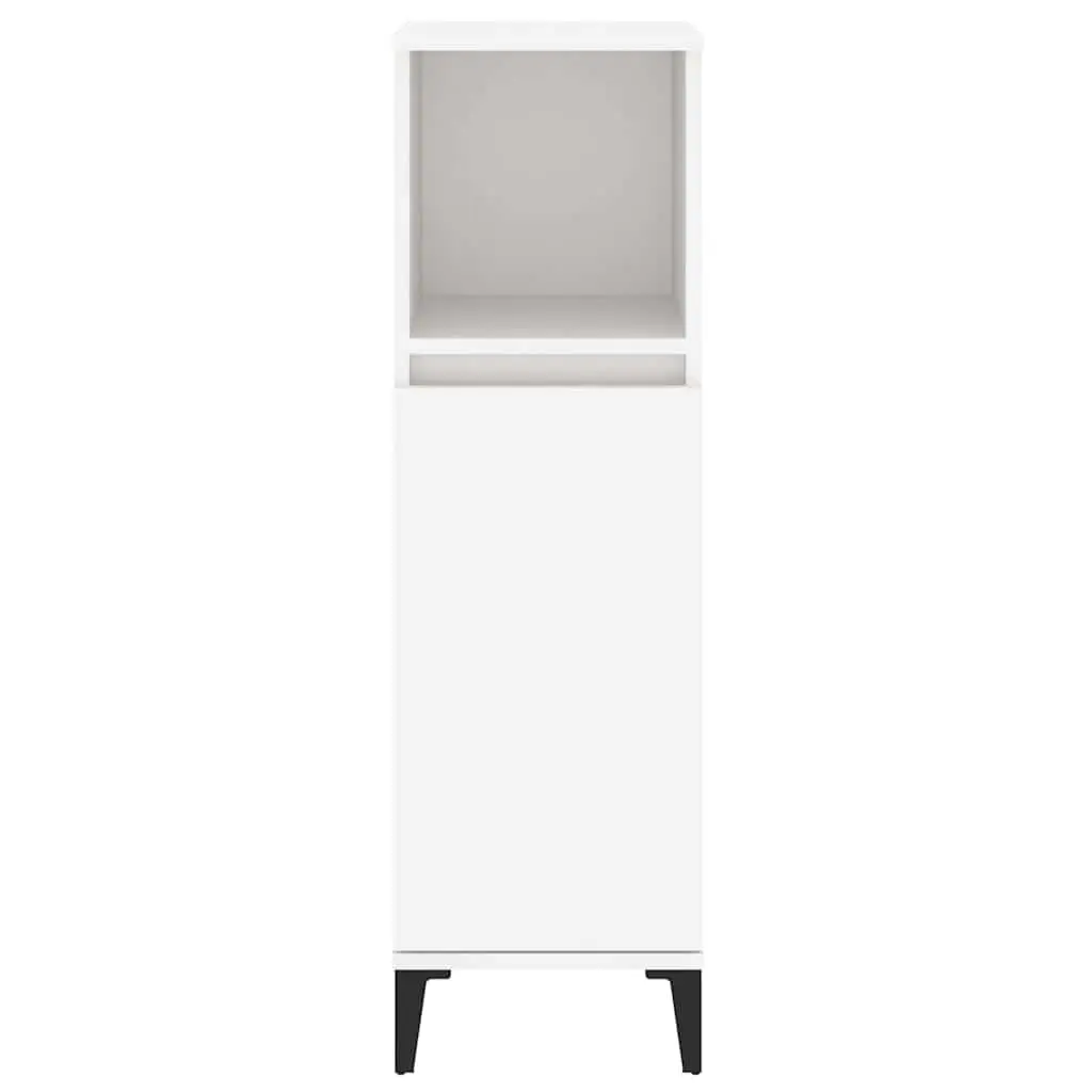 Bathroom Vanity Cabinet White Storage Unit Engineered Wood 30x30x100cm