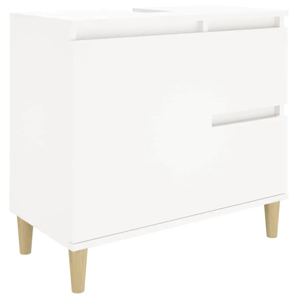 Bathroom Cabinet White Engineered Wood 2 Drawers 1 Door Compartment