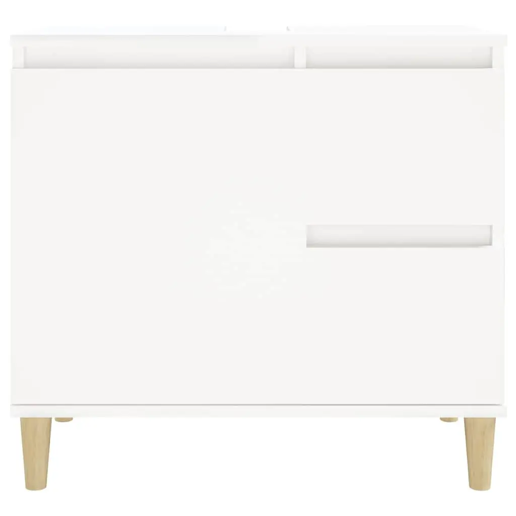 Bathroom Cabinet White Engineered Wood 2 Drawers 1 Door Compartment