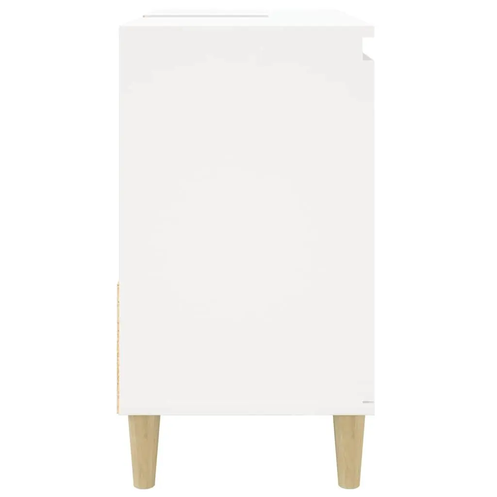 Bathroom Cabinet White Engineered Wood 2 Drawers 1 Door Compartment