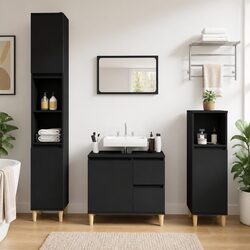 Friendly Black Bathroom Vanity with Ample Storage