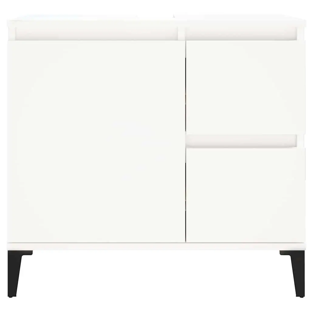 Bathroom Cabinet White Engineered Wood 65x33x60 cm with Drawers and Door