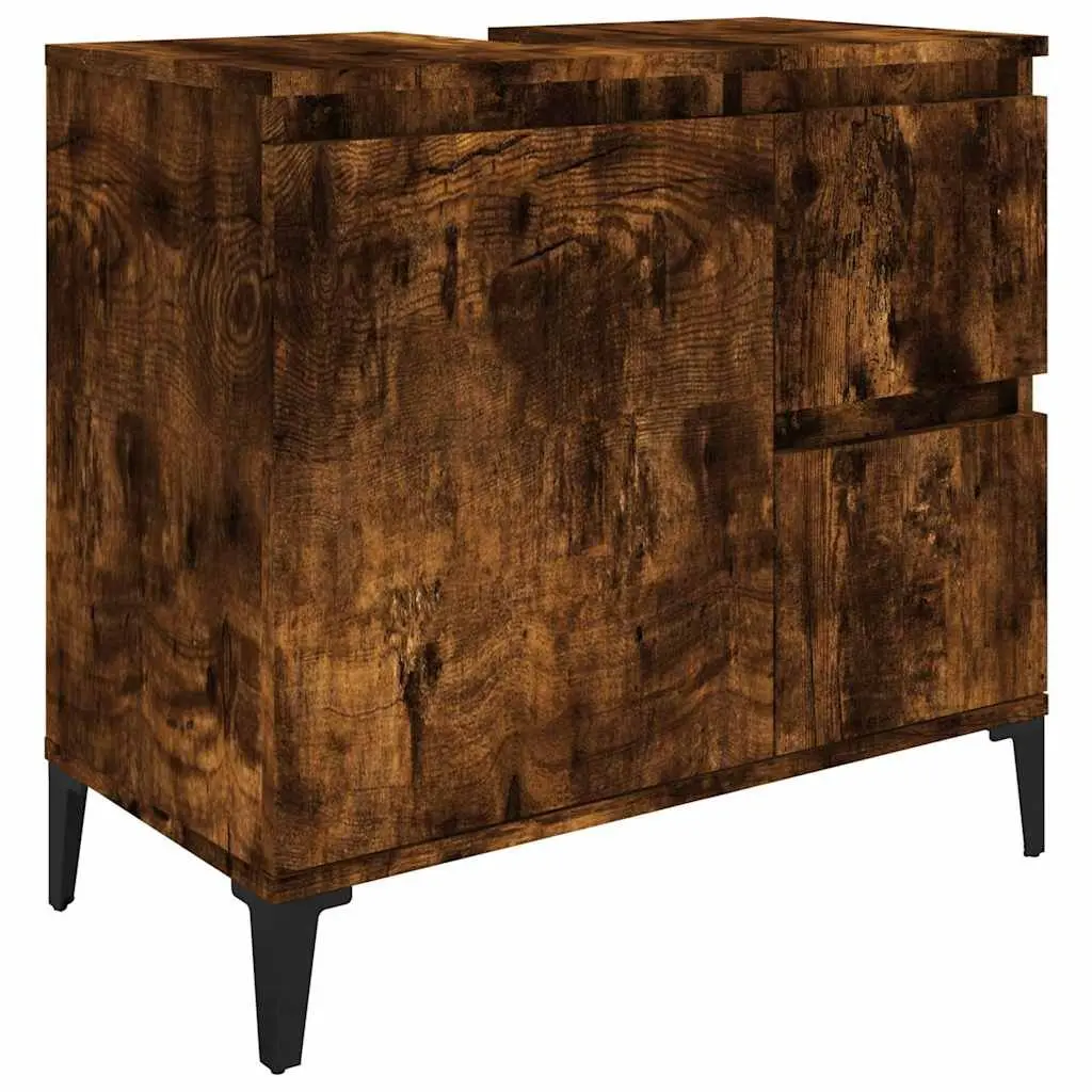 Bathroom Vanity Cabinet Brown Engineered Wood 65x33x60cm