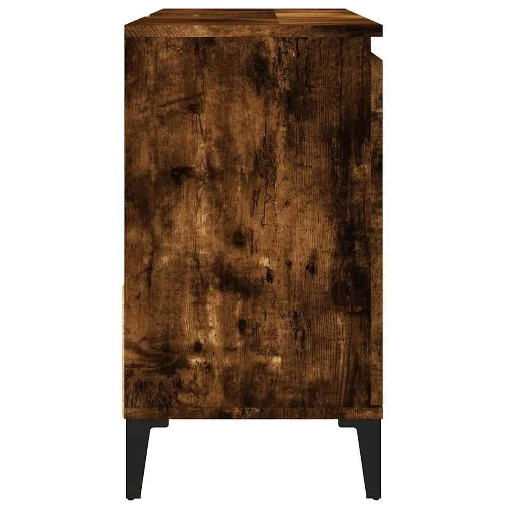 Bathroom Vanity Cabinet Brown Engineered Wood 65x33x60cm