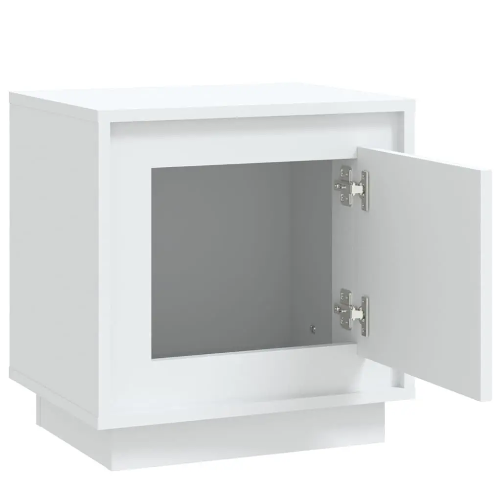 Bedside Cabinets Modern White 44x35x45 cm 2 Piece Nightstand Storage Cabinet
