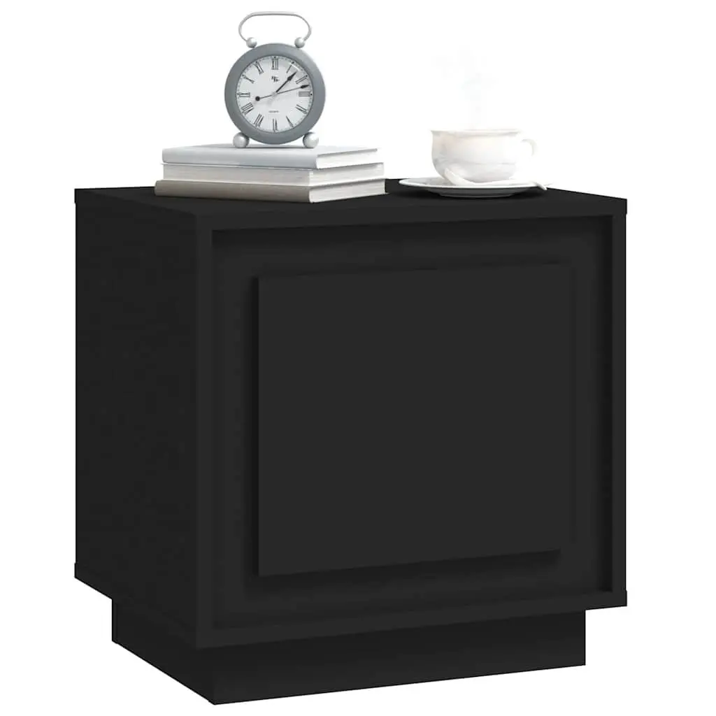 Bedside Cabinets Black 44x35x45 cm Engineered Wood Nightstand Storage 2 pcs