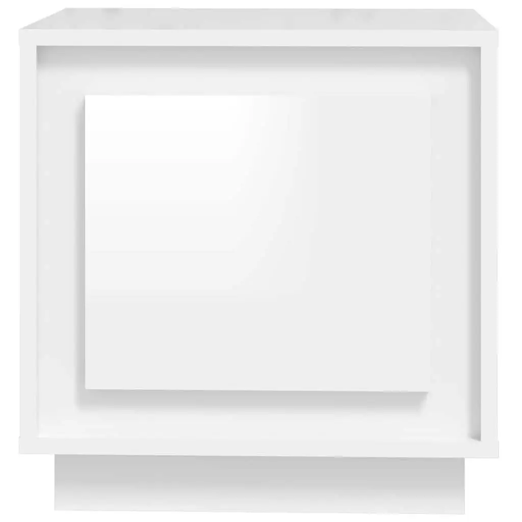 Bedside Cabinet White Modern Nightstand Storage Table with Door 44x35x45cm