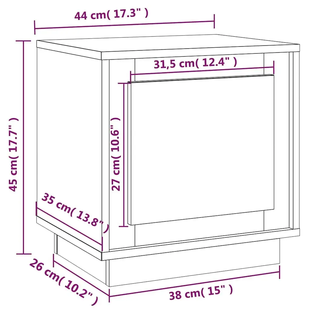Bedside Cabinets 2 pcs Brown 44x35x45 cm Modern Nightstand Storage Table