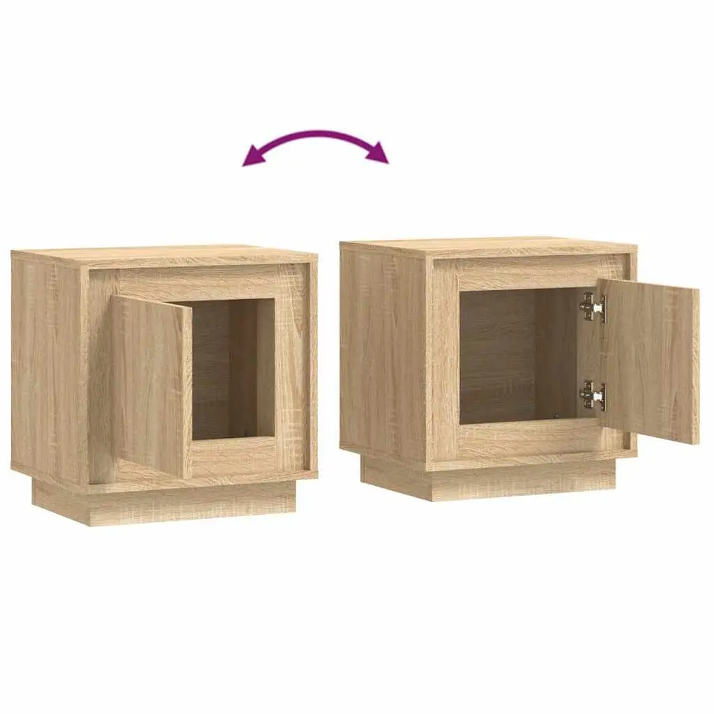 Bedside Cabinets 2 pcs Brown 44x35x45 cm Modern Nightstand Storage Table