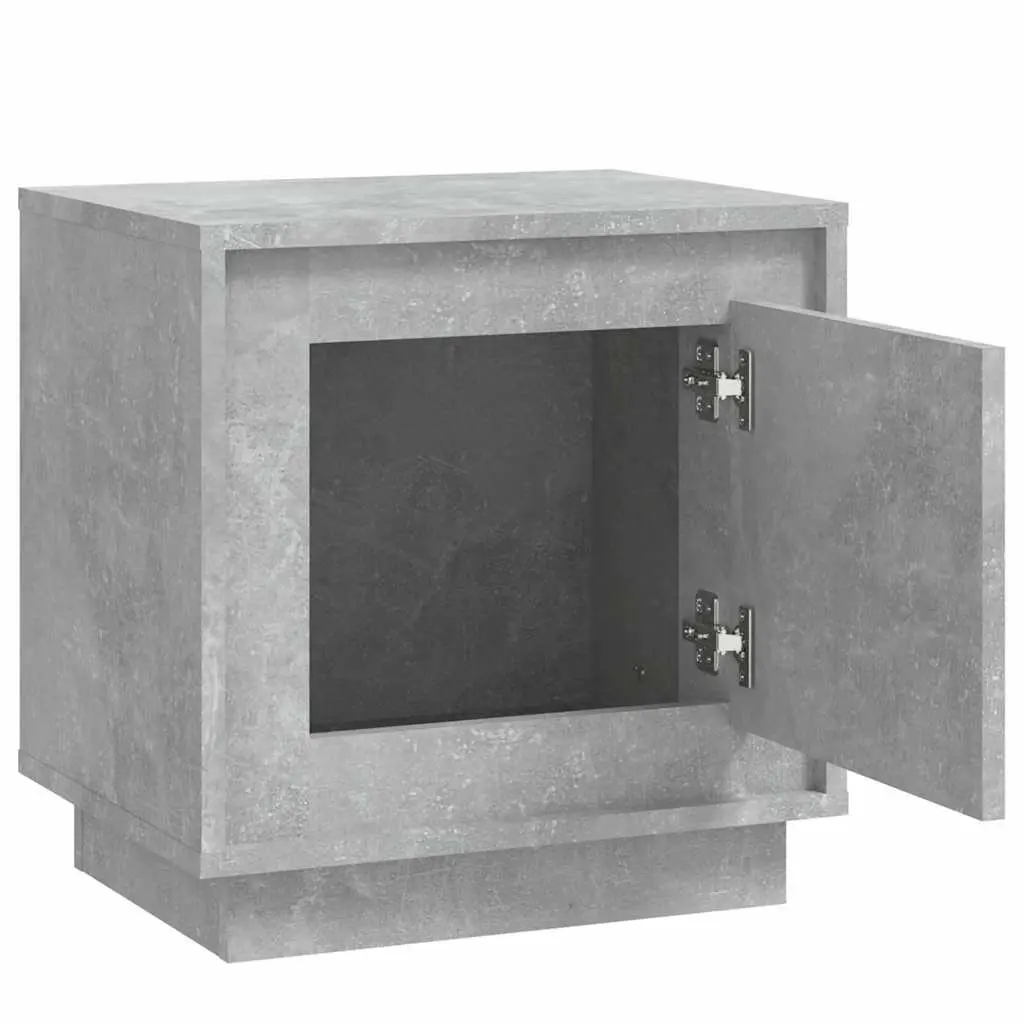 Bedside Cabinet 44x35x45cm Grey Engineered Wood Nightstand Storage Table Set of