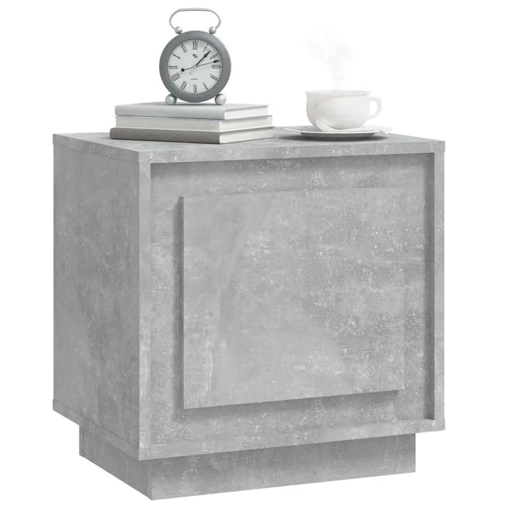 Bedside Cabinet 44x35x45cm Grey Engineered Wood Nightstand Storage Table Set of