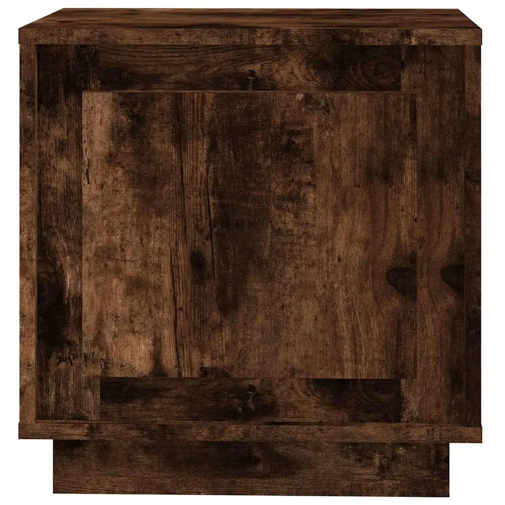 Bedside Cabinets Modern Nightstand Storage Table Brown Engineered Wood 2 Piece