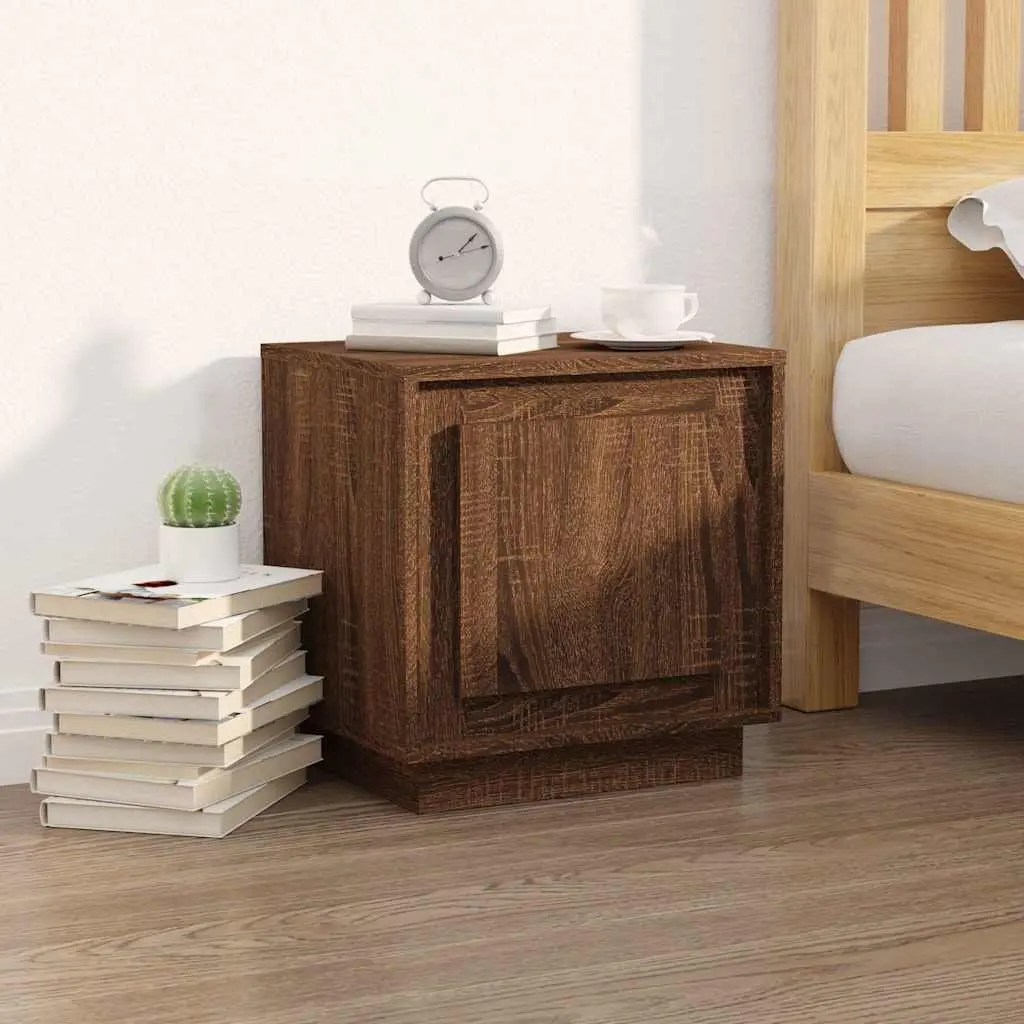 Bedside Cabinets 2 pcs Brown Oak Modern Nightstand Storage Cabinet 44x35x45 cm
