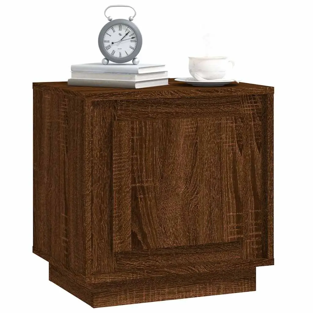 Bedside Cabinets 2 pcs Brown Oak Modern Nightstand Storage Cabinet 44x35x45 cm