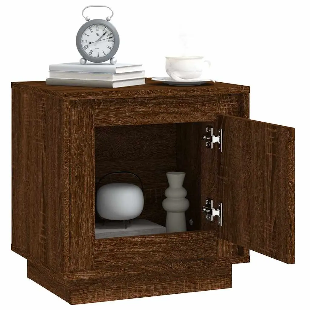 Bedside Cabinets 2 pcs Brown Oak Modern Nightstand Storage Cabinet 44x35x45 cm