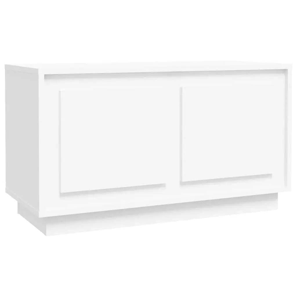 TV Cabinet White Engineered Wood Media Unit 80x35x45cm