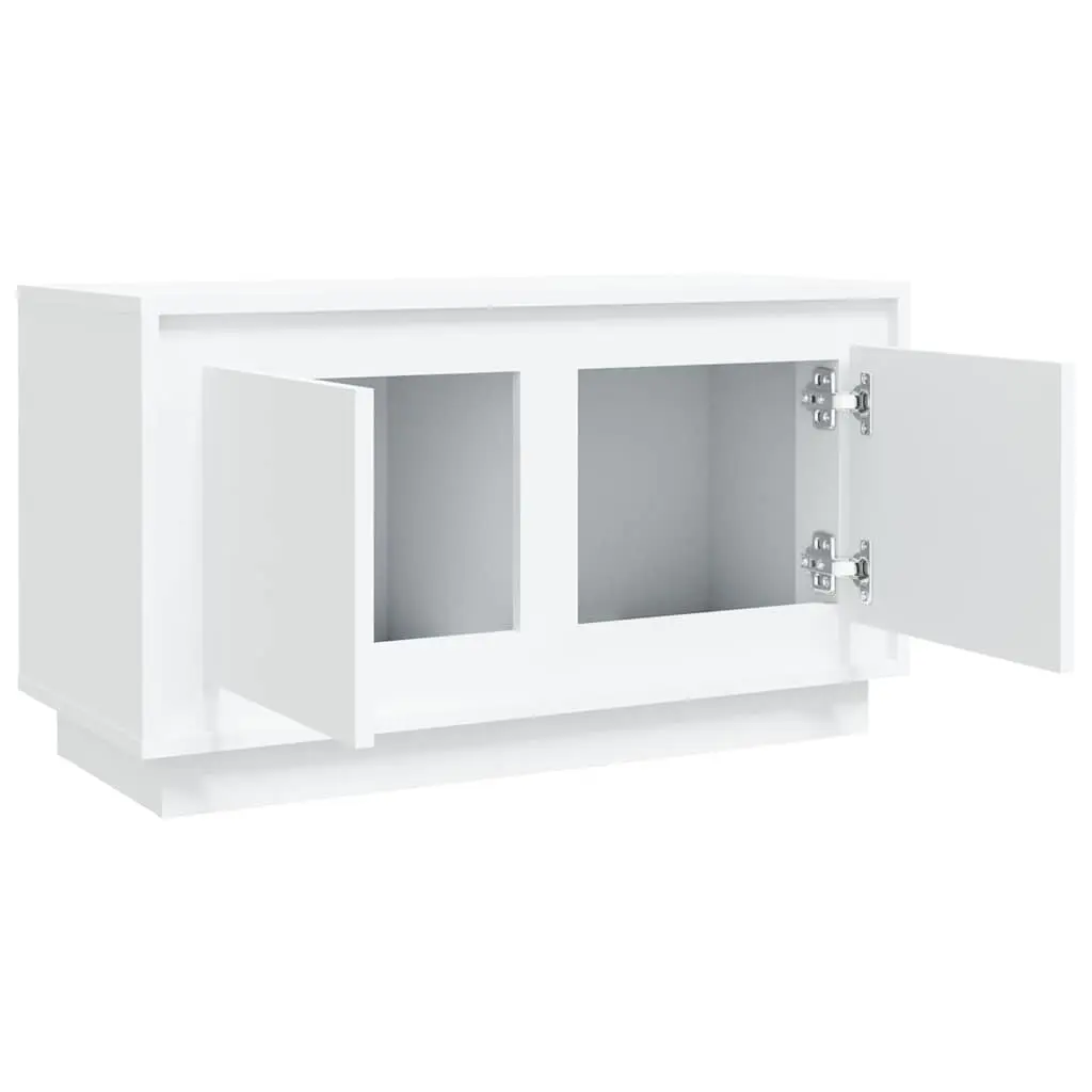 TV Cabinet White Engineered Wood Media Unit 80x35x45cm