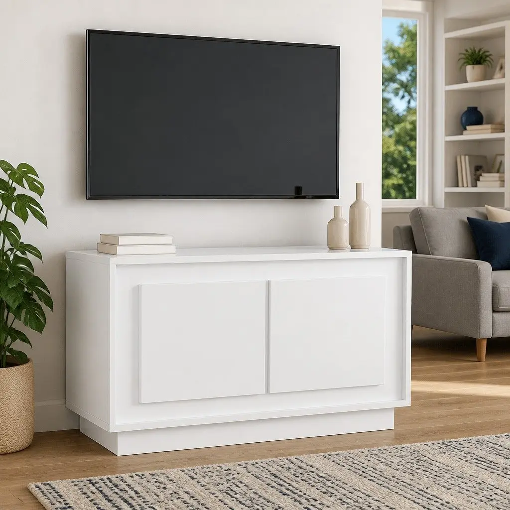 TV Cabinet High Gloss White Media Stand Storage Unit 80 x 35 x 45 cm