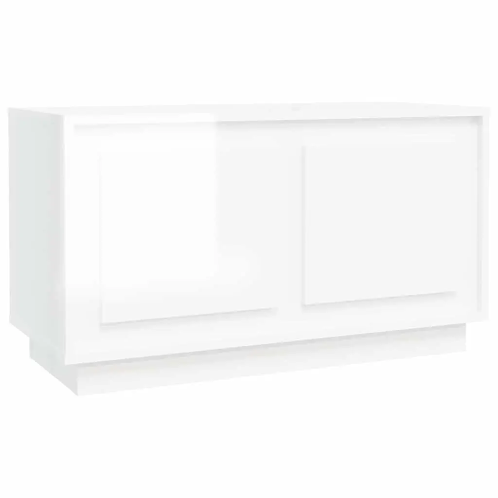 TV Cabinet High Gloss White Media Stand Storage Unit 80 x 35 x 45 cm