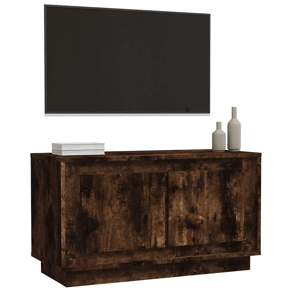TV Cabinet Smoked Oak Brown Engineered Wood 80x35x45cm